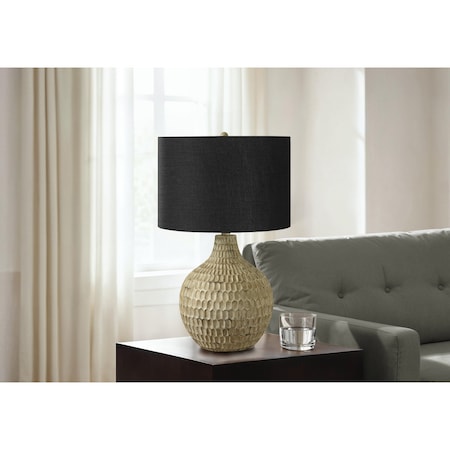 Monarch Specialties Lighting, 25 in.H, Table Lamp, Black Shade, Brown Resin, Contemporary I 9606