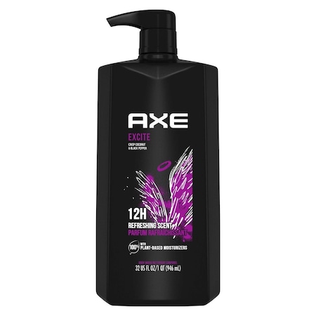 Axe Excite Body Wash Pump, 32 Ounce, 4PK 68405027