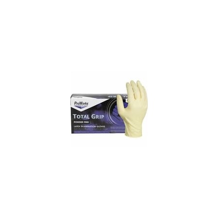 Proworks Total Grip Latex Powder Free Exam Gloves, 8 mil Thickness x 9.40in Glove L, Large Size, 10PK GL-L165FL