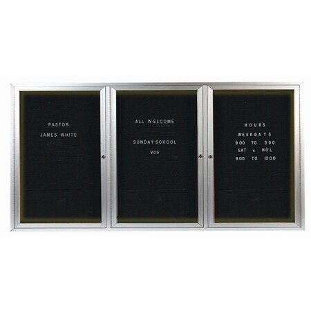 Aarco Illuminated Outdoor Enclosed Directory w/ Al Frame, Clear Satin Anodized Finish, 48''Hx96''W OADC4896-3I