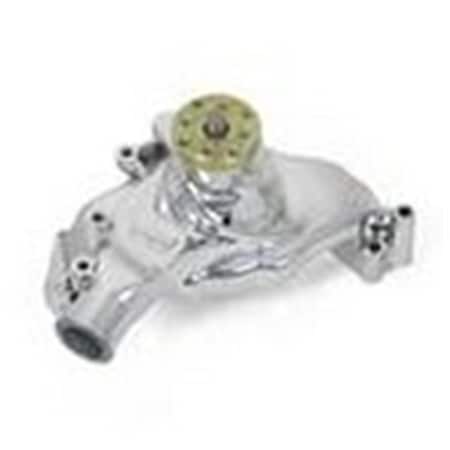 Weiand Action Plus Water Pump with Twisted Snout Design for Chevrolet Big Block, Polished Finish 9242P