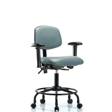 Blue Ridge Ergonomics Vinyl Chair, Vinyl, Adjustable Arms BR-VDHCH-RT-T1-A1-RC-8822