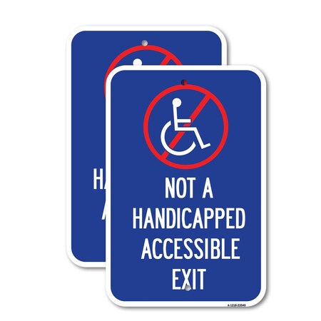 Signmission Exit Sign, Heavy Gauge Aluminum, 12 in W, 18 in H A-1218-2PACK-23549