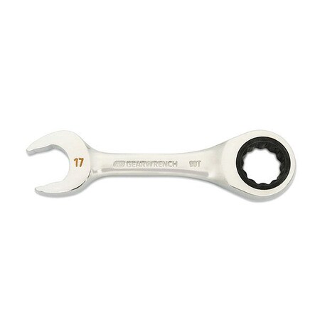 Gearwrench Stubby Combination Ratchet, 12 Pt, 17 mm 86847