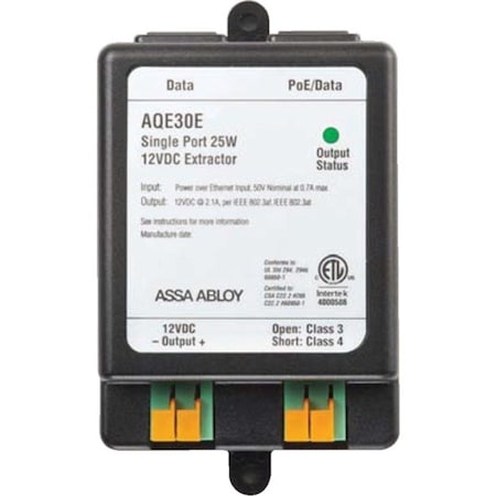 Securitron Power Supply, Single Port Extractor AQE30E