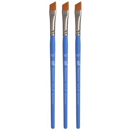 Princeton Select Artiste Angle Shader Brush, Synthetic, Short Handle Mixed Media, Size 3/8 inch, 3PK P3750AS037