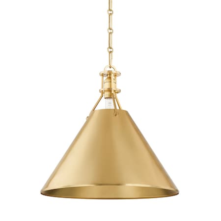 Hudson Valley Lighting Mark D. Sikes X Metal No. 2 1 Light Pendant 16 In. Aged Brass MDS952-AGB