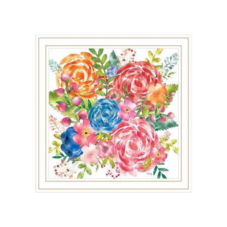 Homeroots Spring Floral White Framed Print Wall Art 529919