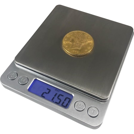 Moon Knight Optima Home Scales  Titanium Stainless Steel Platform Large Pocket Scale - 2000 x 0.01 g TI-2001