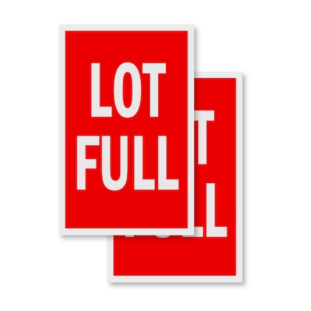 Signmission Lot Full, Vinyl Decals Only 24 Inch x 36 Inch, Vinyl Decal, 2PK DSB-2436-2PACK-Lot Full