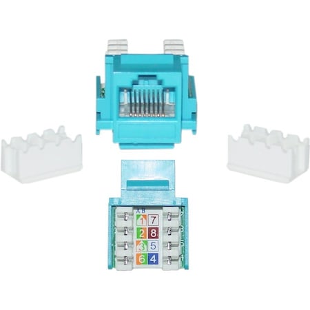 Cable Wholesale Slimline Cat6 Keystone Jack, Blue, RJ45 Female to 110 Punch Down 326-120BL