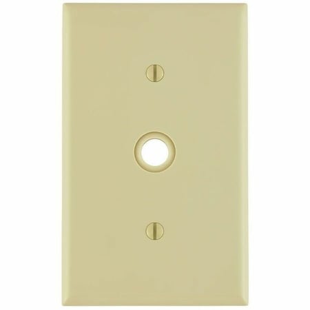 Leviton Telephone/Cable Wallplate, Standard Size, Gang 1, Ivory 80718-I