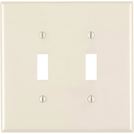 Leviton 2-Gang Plastic Oversized Toggle Switch Wall Plate Light Almond R56-78109-00T