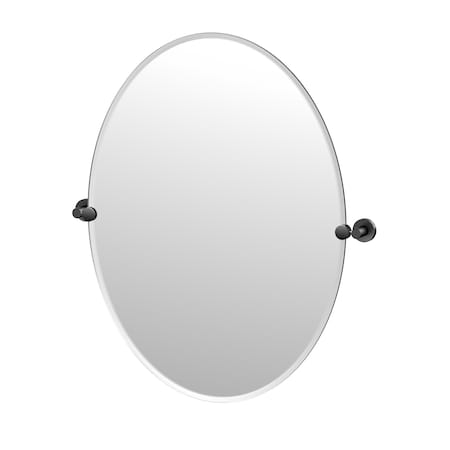 Gatco Glam 32" Frameless Oval Mirror, Matte Black 4639MXLG
