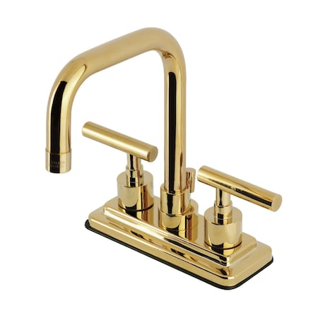 Kingston Brass Double-Handle 4" Centerset Bathroom Faucet with Brass Pop-Up, Polished Brass KS6642CML