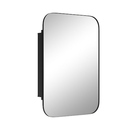 Homeroots 24" Black Metal Framed Bathroom Vanity Mirror With Cabinet 719500