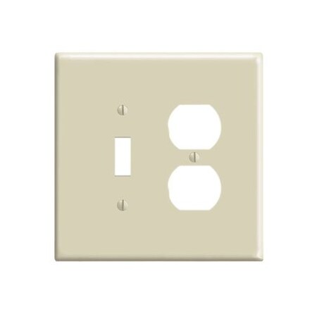 Leviton Combination Wallplate, Oversized, Gang 2, Ivory 86105