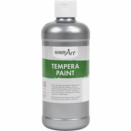 Handy Art Metallic Tempera Paint, 16 oz., Silver, PK3 231-166