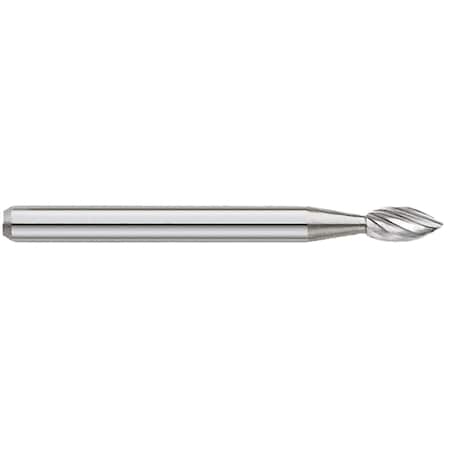 Garr Tool Rotary File/Burr, Series: Modle SH Series, 1/8 in Head Dia, 1/4 in Length of Cut 74160