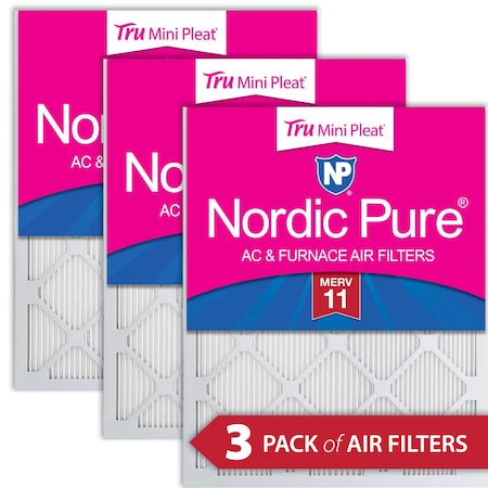 Nordic Pure 16x20x1 Tru Mini Pleat Pleated Air Filter, High Capacity, Electrostatically Charged Synthetic Media 16x20x1M11MiniPleat-3