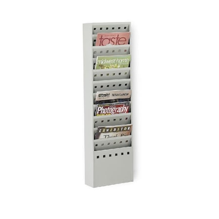 Roomfactory Steel Magazine Rack - 11 Pockets - Gray RO124615