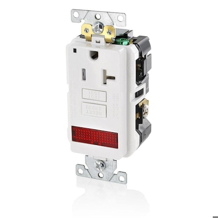 Leviton SmartlockPro GFCI 20A TR Pilot White GFPL2-PLW