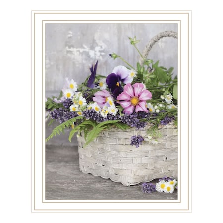 Homeroots Fresh Garden Basket White Framed Print Wall Art 530173