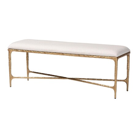 Baxton Studio Fumiye Accent Bench with Hand-Forged Metal Frame 270-14709-ZORO