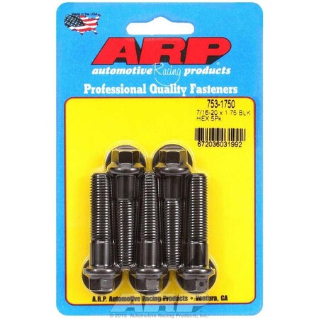 Arp 753-1750 0.44-20 x 1.75 in. 6-Point Chromoly Steel Bolt Kit, 5PK ARP753-1750