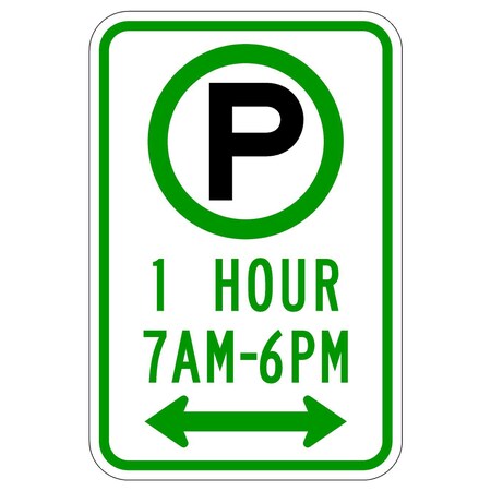 Sign Solutions Usa Parking Sign, 12 in W, Aluminum Sign, White DUS06HWT1218R7-23A