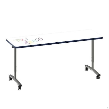 Correll Rectangle Premium Sit To Stand Dry Erase Flip Top Table, 72 in W, 28 in to 38 in H FTS2472DE-80-14-37