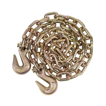 Mytee Products 3/8in X 16ft G70 Chain with grab hooks, WLL 6,600 lbs CH3816