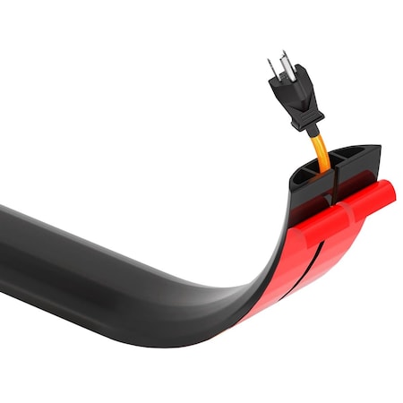 Kable Kontrol Cable Protector 45 Deg Right Turn, 1/2 in H, 5 ft L, 2-1/2 in W, Silicone Rubber, Black FCCK-100-5-BK