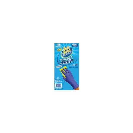 Soft Scrub Disposable Nitrile Gloves, Latex & Powder Free, Blue, One Size, 100-Ct. 11100-16