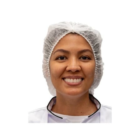 Prime Safety 24" Disposable Bouffant Caps, White, Pleated, Polypropylene (100 Pieces/Case), 100PK WBP24