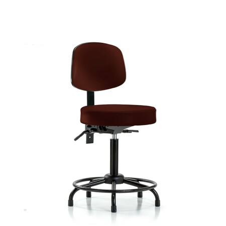 Blue Ridge Ergonomics Med Ben Stool, Vin, Bk, RT, Tilt, Glds, Burg BR-VMBST-RT-T1-RG-8569