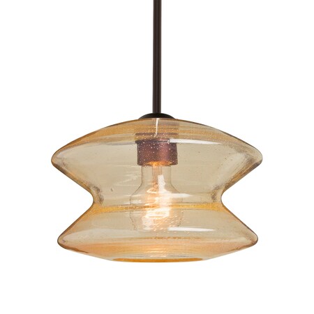 Besa Lighting Zen Stem Pendant , Gold Bubble, Bronze Finish, 1x60W Incandescent 1TT-ZENGD-BR
