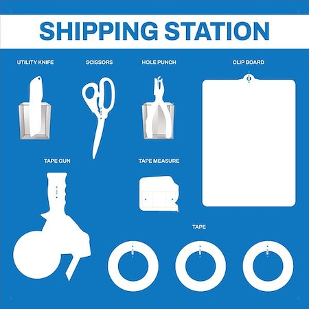 Visual Workplace Shipping Supplies Shadow Board 30-1910-3030-S10801
