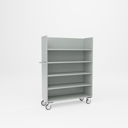 Pucel Shelf Truck, Enclosed, 45 in W x 62 in H x 16 in D, Gray EST-44