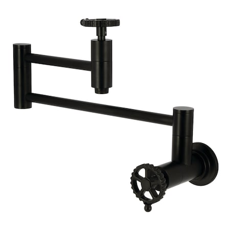 Kingston Brass Wall Mount Pot Filler Faucet, Matte Black KS8100CG