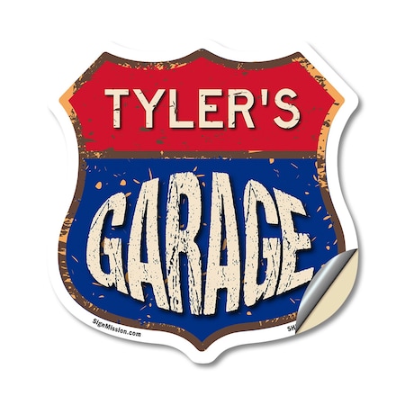 Signmission Tyler's Garage, 18 Inch X 18 Inch, Vinyl Decal SHI-D-18-383-TYLER