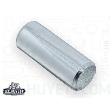 Huyett Type A Grooved Pin, Zinc Plated Low Carbon Steel, 0.500 in Dia x 0.498 in Small End Dia x 1.250 in L GP-0500-1250-A