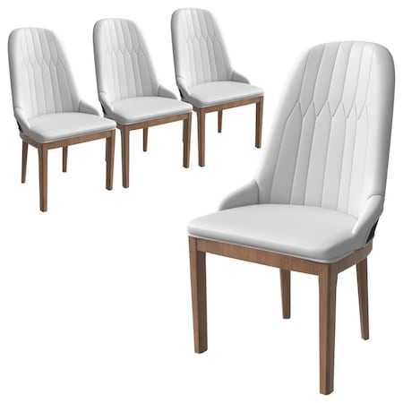 Leisuremod Verisma Modern Wooden Dining Chair in Black Fabric with Light Grey Front, 4PK VC57BFLGR4