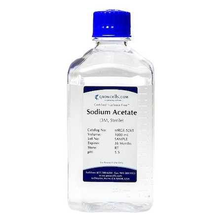 Growcells Sodium Acetate Solution, Bottle, 1 L, PK12 MRGE-5265-12