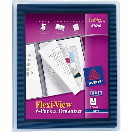 Avery reg FlexiView Letter Pocket Folder, Blue AVE47696