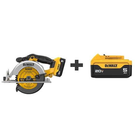 Dewalt Cordless Circular Saw Kit, 20.0V DCS391P1/ DCB205