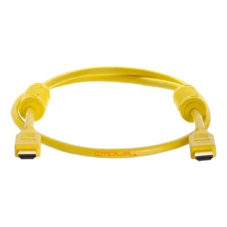 Cmple 3FT 28AWG HDMI Cable with Ferrite Cores- Yellow 991-N