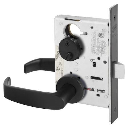 Sargent Grade 1 Privacy Bath/Bedroom Mortise Lock, L - Lever, LN - Rose, Field Reversible, ASA Strike, Blac 8265 LNL BSP