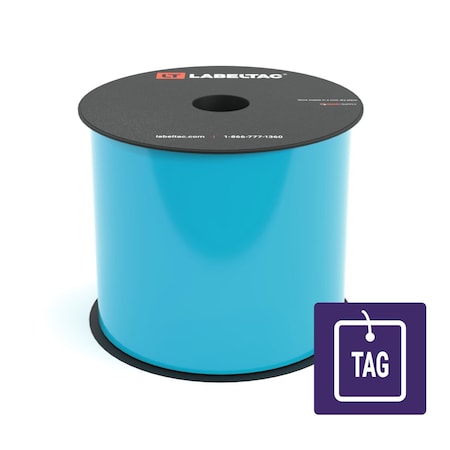 Labeltac Tear-Resistant Tag Stock 4in x 100ft LT4/LTPX, Light Blue LT415TAG