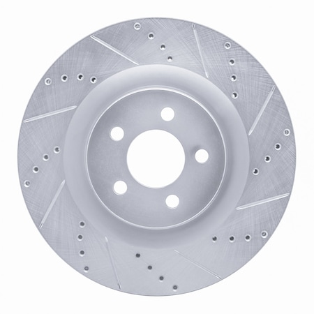 Dynamic Friction Co DFC Brake Rotor - Drilled and Slotted - Silver 631-39019R